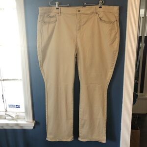 NYDJ Pants Khaki Marily Straight Lift x Tuck Size 26W